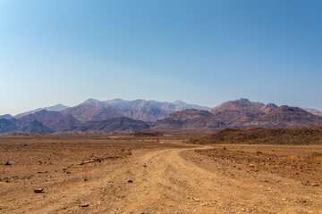 Road to the Brandberg mountain, Damaraland landscape, Namibia, Africa