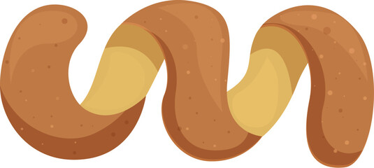 Appetizing freshly baked breadstick with filling, showing its texture