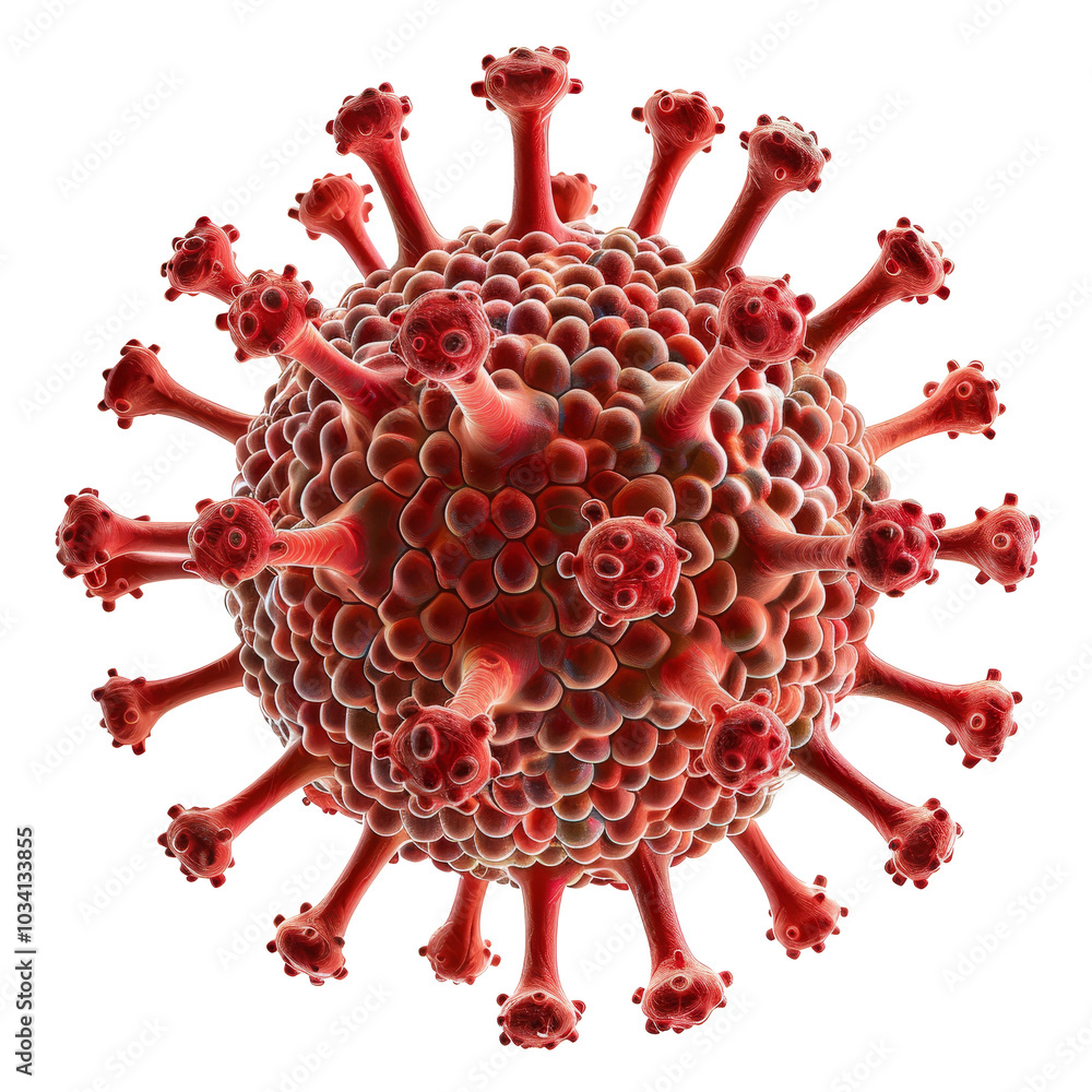 Aufkleber detailed visualization of a virus structure under a microscope during a scientific study in a labora