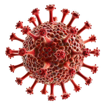 Detailed visualization of a virus structure under a microscope during a scientific study in a laboratory environment