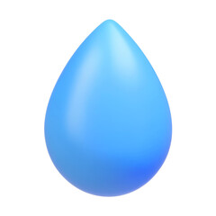 drop of water 3d render icon isolated on transparent background cutout