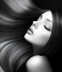 elaborate detailed  hairstyle  intricate elegant, black-and-white, embodying both elegance and coolness. 