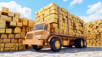 Tariff Impact on Industries, a 3D illustration showcasing the strain on machinery and the adverse effects of tariffs on industrial productivity and economic stability