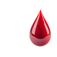 Obraz premium Shiny red paint droplet on a white isolate background.