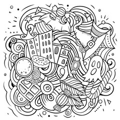 Happy Halloween cartoon vector illustration.