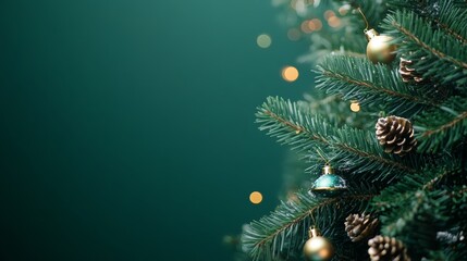 Christmas green background with a place to copy text.