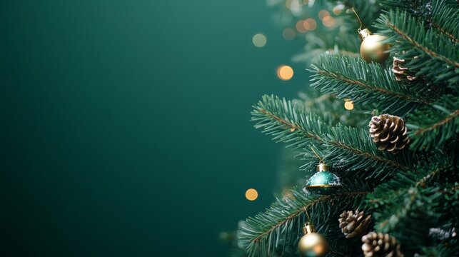 Christmas green background with a place to copy text. - Powered by Adobe