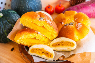 カボチャのパンとおやき