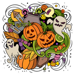 Happy Halloween cartoon vector illustration.