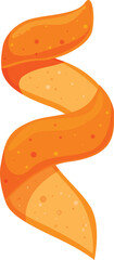 Orange peel hangs, making a decorative swirl