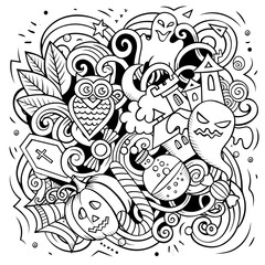 Happy Halloween cartoon vector illustration.
