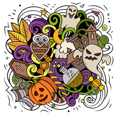 Happy Halloween cartoon vector illustration.