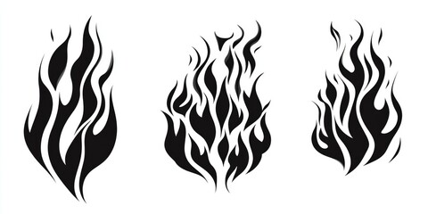 Black and White Flames