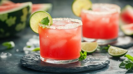 The national cuisine of Mexico: Watermelon lemonade.