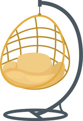 Rattan hanging chair swinging gently, perfect for adding a touch of bohemian style to a patio or living room