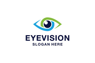 Eye Vision Logo Design Template. Eye Care Clinic Logo Inspiration. Vision Care Logo Vector. Eye Icon.