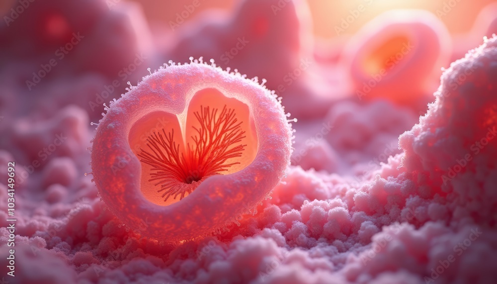 Poster high-resolution close-up of microscopic biological structures depicting intricate cell details for s