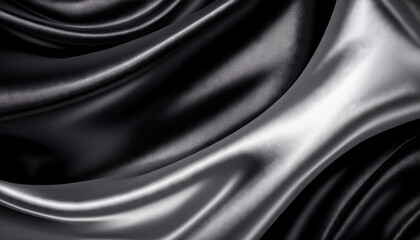 Fototapeta premium Abstract Black and Silver Satin Fabric Texture