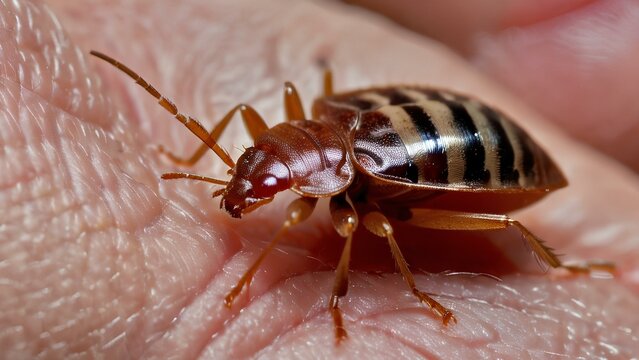 A sharp and detailed close-up of a bed bug bite