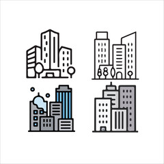 Cities,City vector set 