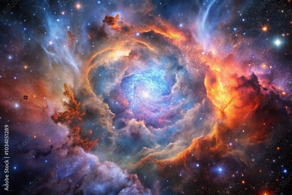 Wall mural colorful nebula clouds are made up of colorful clouds of interstellar gas.