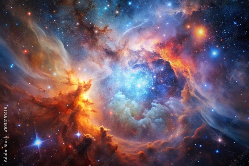 Wall mural colorful nebula clouds are made up of colorful clouds of interstellar gas.