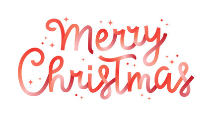 Merry Christmas lettering, trendy gradient letters, hand written vector illustration for Christmas greeting