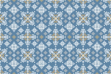 thai pattern Damask geometric ornament. Navajo tribal vector seamless pattern. Native ornament. Ethnic South Western decor style. Vector seamless pattern. Mexican blanket, rug. Woven carpet