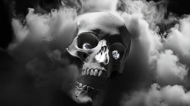 Phantom Fog: A Haunting Dance of Smoke and Bone