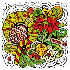 New Year cartoon vector doodle design