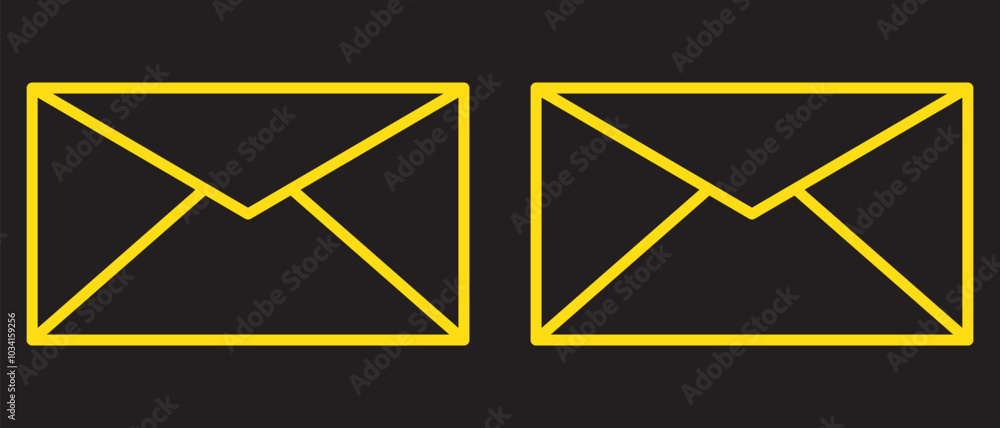 Aufkleber message envelope line art icon for apps and websites