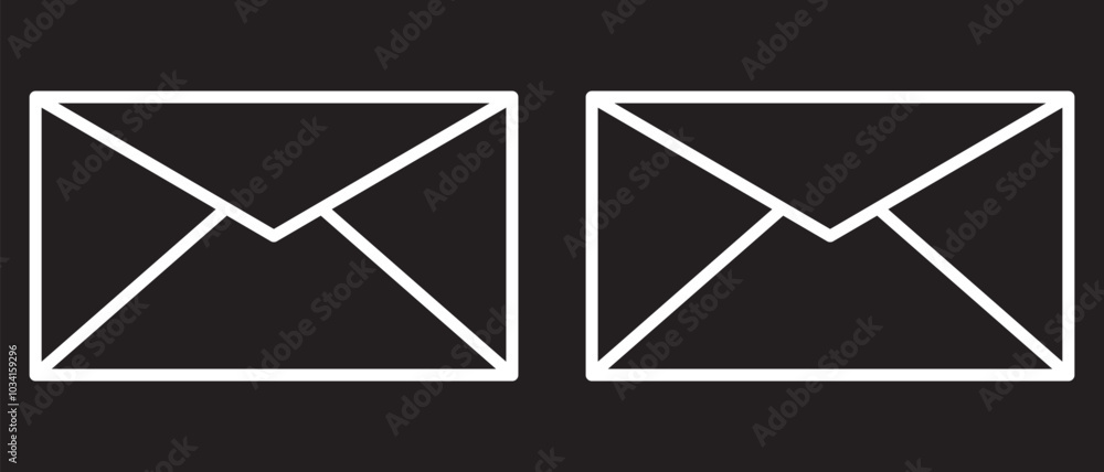 Aufkleber message envelope line art icon for apps and websites