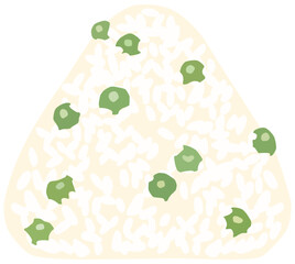 豆ご飯おにぎりのイラスト ベクター素材