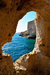 Algar Seco is a rock formation near Carvoeiro the rocks were formed over thousands of years by wind...