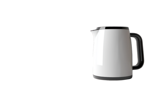 Line art of an electric kettle, showing a sleek design suitable for modern use.