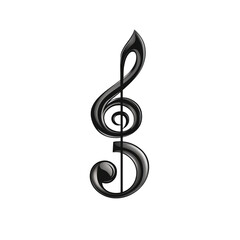 Stylized treble clef symbol, black on a transparent background