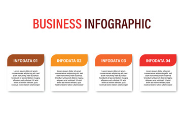 Obraz premium Business Concept With 4 Steps Vector Business Template For Presentation Flow Chart Infographics Design, Vector Illustration.
