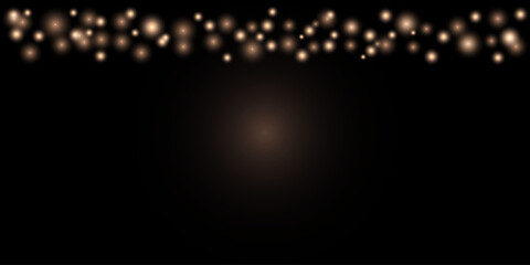 Black abstract template with gradient. Elegant golden lights on a dark background. Vector illustration