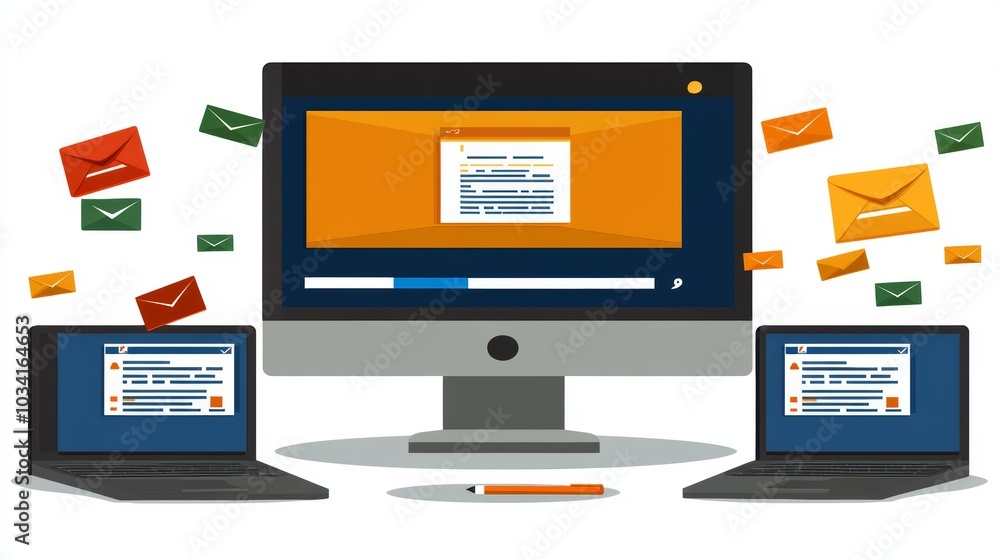 Aufkleber desktop and laptop computers with email notifications