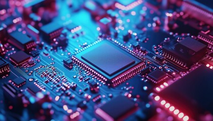 Obraz premium Abstract Concept Illustration Set For Electronic Devices Manufacturing: Pcb Assembly, Pick And Place Machine, Soldering, And More