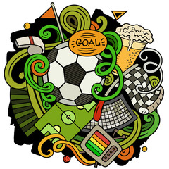 Cartoon vector doodles Football illustration