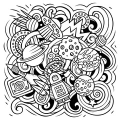 Space cartoon vector illustration