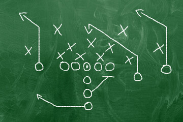 American football, concept of Super Bowl and American football strategy and tactic from the coach...
