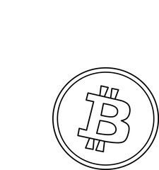 Obraz premium Simple bitcoin line icon. Stroke pictogram. Vector illustration isolated on a white background. Premium quality symbol. Vector sign for mobile