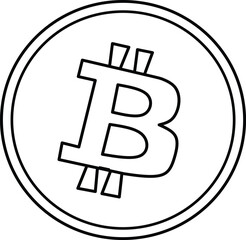 Simple bitcoin line icon. Stroke pictogram. Vector illustration isolated on a white background. Premium quality symbol. Vector sign for mobile