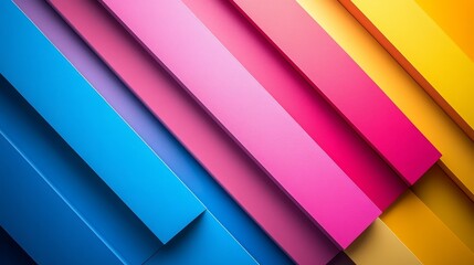 Fototapeta premium Vibrant colored stripes arranged diagonally in a dynamic pattern
