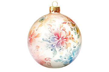 Decorative Christmas ornament with floral pattern, perfect for holiday celebrations and festive decorations.
