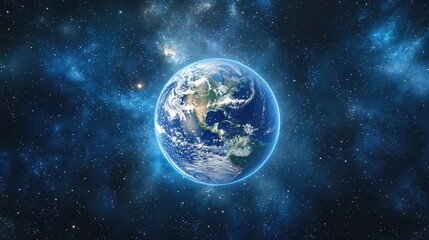 Fototapeta premium Earth from Space with Stars