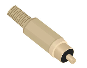Brown   rca plug cable. vector illustration