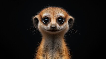 Fototapeta premium Baby meekat isolated on a dark background